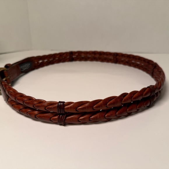 Brighton Women's Vintage 90s Brown Leather Belt Size 34/Small Western Cowgirl - Picture 3 of 16